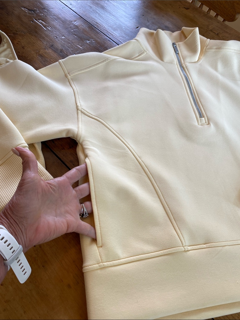 CALIA Light Yellow Ribbed Tank and Scuba Zip-Front Track Jacket Set - Picture 3 of 6